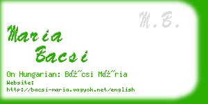 maria bacsi business card